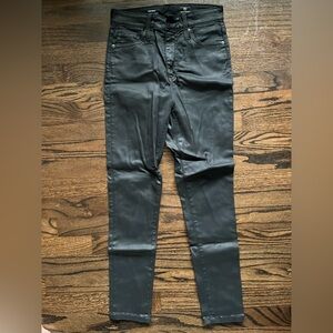 AG Mila Super High Rise Skinny coated black jeans